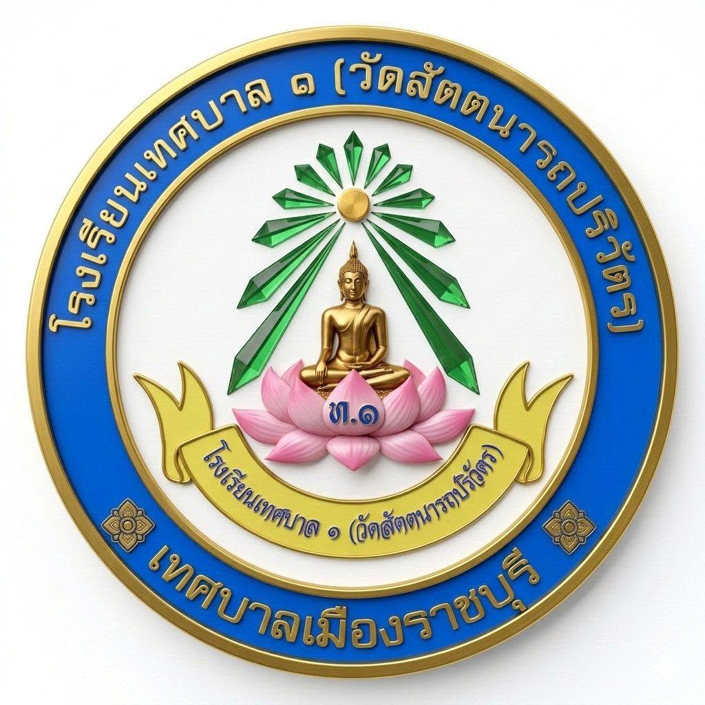 โลโก้โรงเรียนเทศบาล 1 (วัดสัตตนารถปริวัตร)